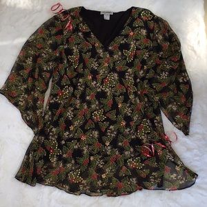 Signature JMB Christmas Holly Print Tunic 1X